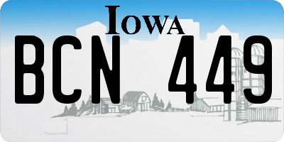 IA license plate BCN449