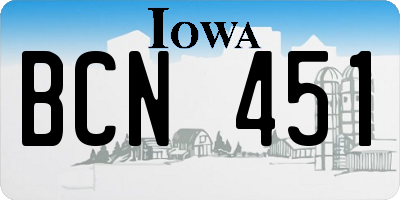 IA license plate BCN451