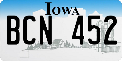IA license plate BCN452