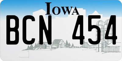 IA license plate BCN454
