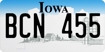 IA license plate BCN455