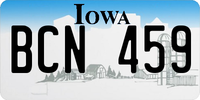IA license plate BCN459