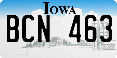IA license plate BCN463