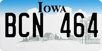 IA license plate BCN464