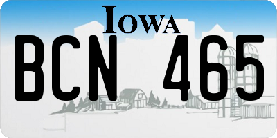 IA license plate BCN465