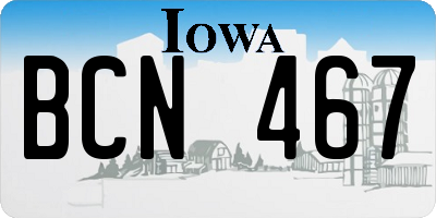 IA license plate BCN467