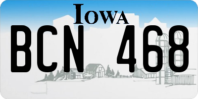 IA license plate BCN468