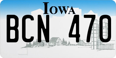 IA license plate BCN470