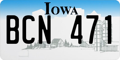 IA license plate BCN471