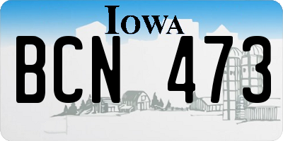 IA license plate BCN473
