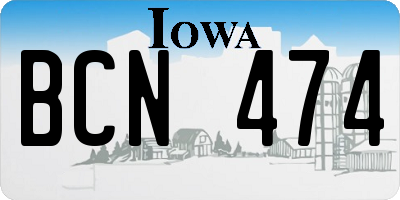 IA license plate BCN474