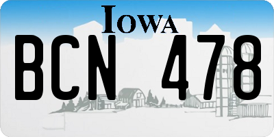 IA license plate BCN478