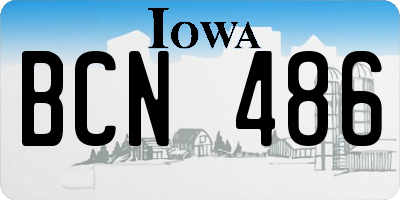 IA license plate BCN486