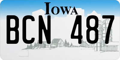 IA license plate BCN487