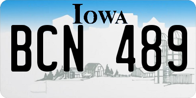 IA license plate BCN489