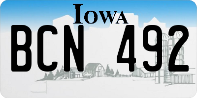IA license plate BCN492