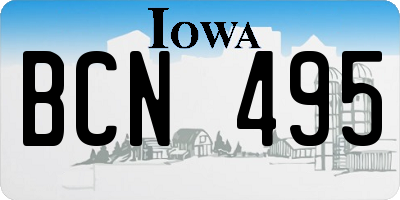 IA license plate BCN495