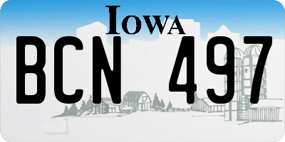 IA license plate BCN497
