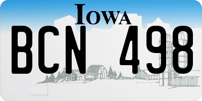IA license plate BCN498