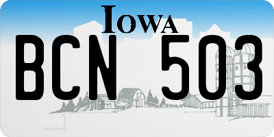 IA license plate BCN503