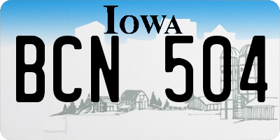 IA license plate BCN504