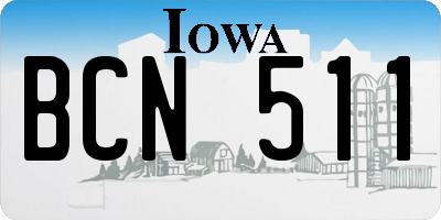 IA license plate BCN511
