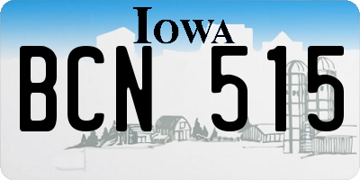 IA license plate BCN515
