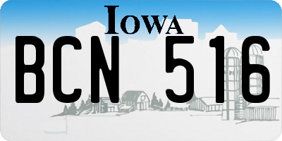 IA license plate BCN516