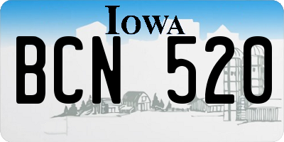 IA license plate BCN520