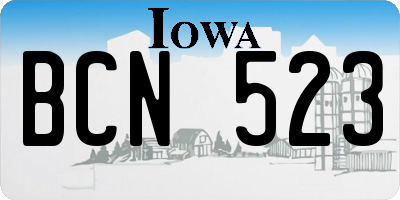 IA license plate BCN523