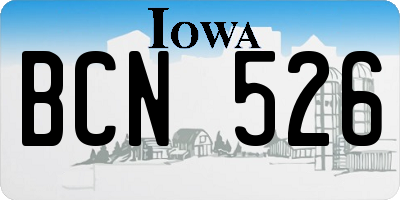 IA license plate BCN526