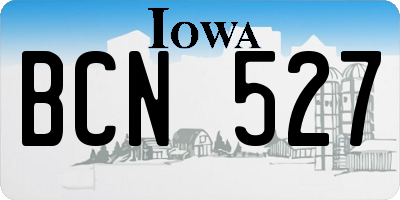 IA license plate BCN527