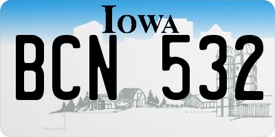 IA license plate BCN532