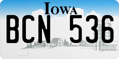 IA license plate BCN536