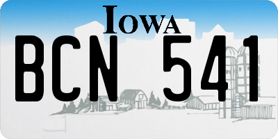 IA license plate BCN541
