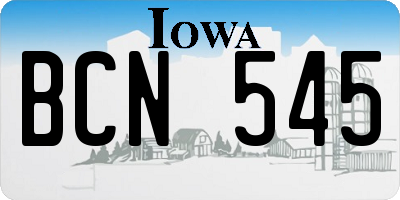IA license plate BCN545