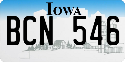IA license plate BCN546