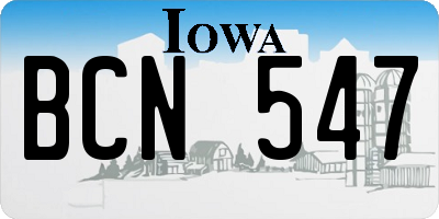 IA license plate BCN547