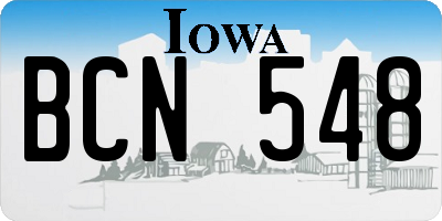 IA license plate BCN548