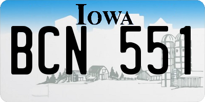 IA license plate BCN551