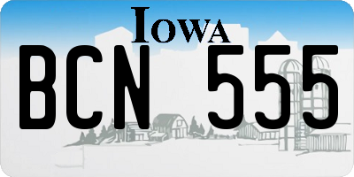 IA license plate BCN555