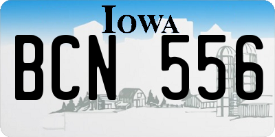 IA license plate BCN556