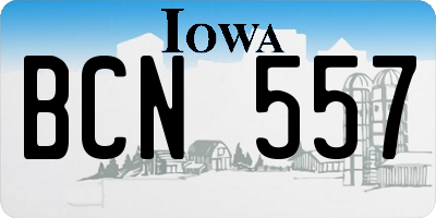 IA license plate BCN557