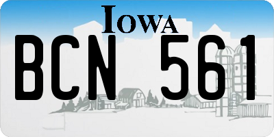IA license plate BCN561