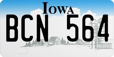 IA license plate BCN564