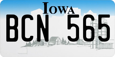 IA license plate BCN565