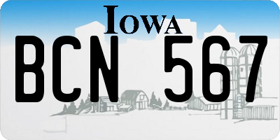 IA license plate BCN567
