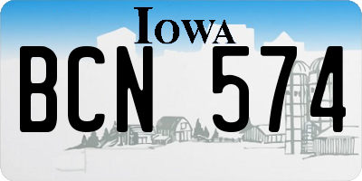 IA license plate BCN574