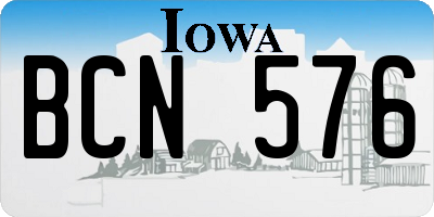 IA license plate BCN576
