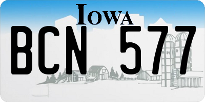 IA license plate BCN577